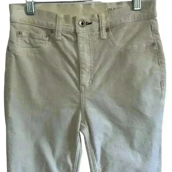 RAG & BONE HIGH RISE VELVET SKINNY JEAN ANT WHITE BONE SIZE 25 - Picture 6 of 8